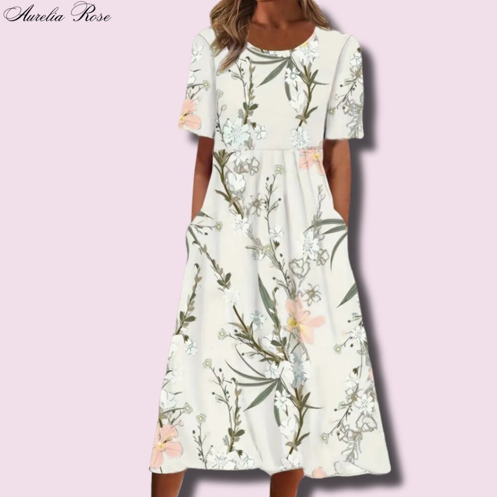 💐 Floral Print High Waist Dress